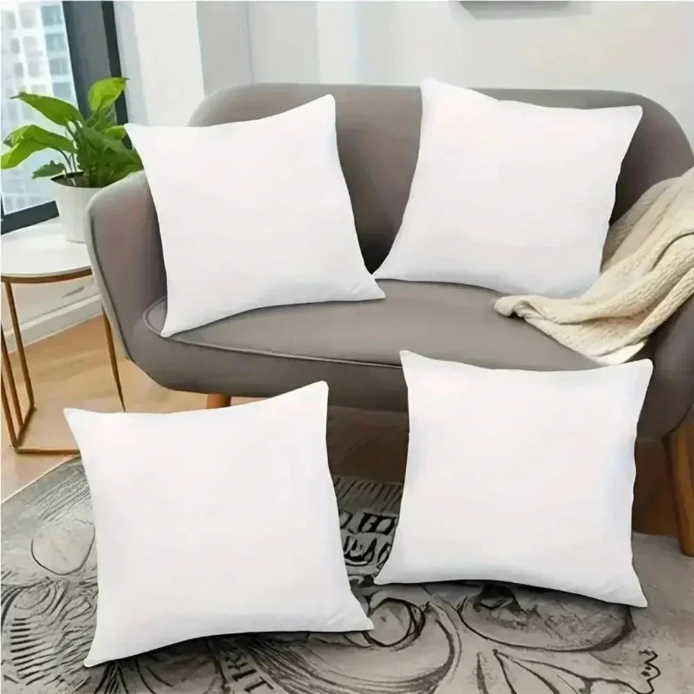 Set of 4, white solid color pillow cover, 18x18